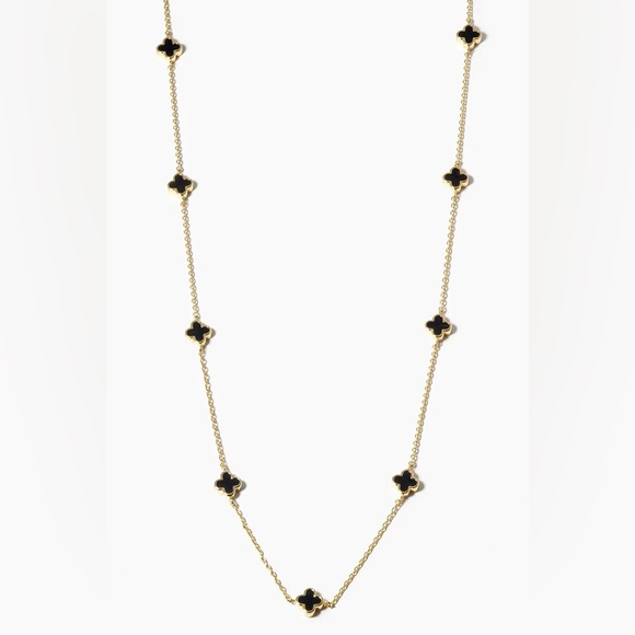 CLOVER CHAIN NECKLACE-BK - Picture 2 of 4